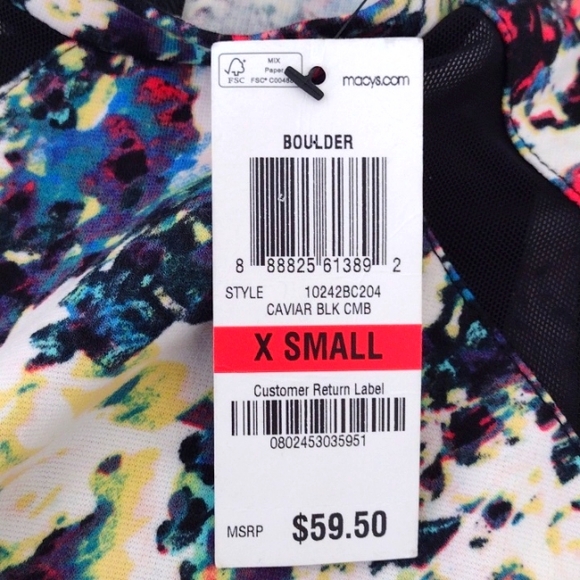 Material Girl Multi Color Floral Body Con Dress Exposed Back Zip NWT Size XS - Picture 8 of 15